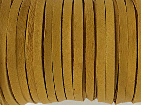 50 Ft 3mm Deer Skin Hide Lace Mustard Yellow Gold 1/8" Buckskin Soft Leather Made in USA -DSK3-GD-50 - BeadPrism