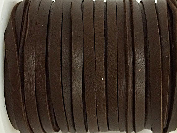 50 Feet 3mm Deer Skin Hide Lace Dark, Chocolate Brown 1/8 Inch, Buckskin, Soft Leather - DSK3-CB-50 - BeadPrism