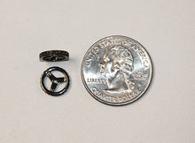 Load image into Gallery viewer, Micro Pave Real Diamond 10mm Rondelles Spacers Slices 1mm Hole Sterling Silver Black finish - DIA10 - BeadPrism
