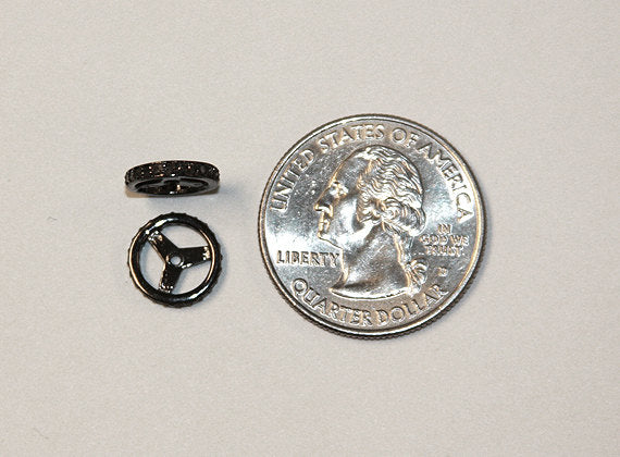 Micro Pave Real Diamond 10mm Rondelles Spacers Slices 1mm Hole Sterling Silver Black finish - DIA10 - BeadPrism