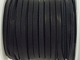 5 Feet 3mm Deer Skin Hide Lace Black 1/8 Inch, Buckskin, Soft Deer Leather, Made in USA - DSK3-BK-5 - BeadPrism