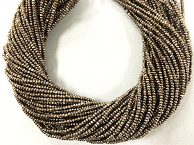 2.4mm Crystal Rondelle Strand Gunmetal Pyrite Color Long 200 Beads 16" Strand Spacer Bead - DC100-GM - BeadPrism