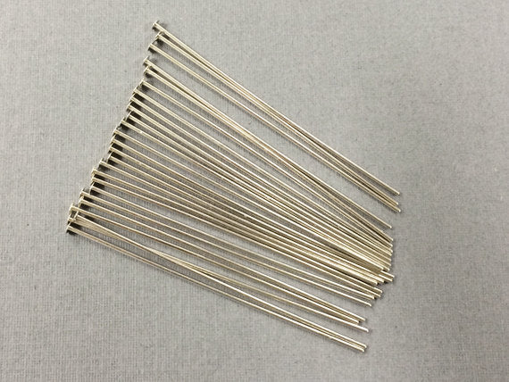 25 pc 2.5" 22 gauge Sterling Silver Headpins, 925 Silver Headpin, Choose Quantity - SF534 - BeadPrism