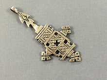 Load image into Gallery viewer, Ethiopian Cross Pendant 3.25 Inch Warrior Arrows on Top,  Silver - TP141S - BeadPrism