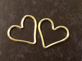 1Pc Open heart Link Connector Charm Gold filled 15.5mm 19ga valentine charm, Choose Quantity -GF1081 - BeadPrism