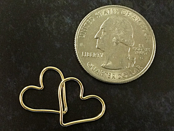 1Pc Open heart Link Connector Charm Gold filled 15.5mm 19ga valentine charm, Choose Quantity -GF1081 - BeadPrism