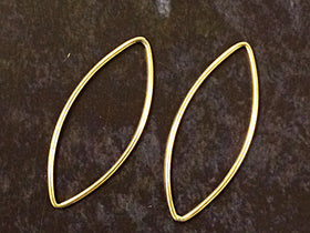 2 Pc 14K Gold Filled Marquise Charm 29mm Pendant Connectors Links Findings, 29mm x 12mm - GF1082 - BeadPrism