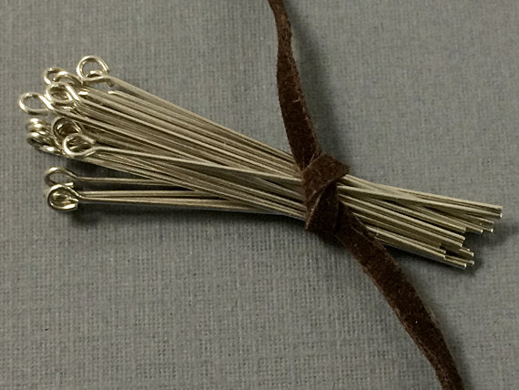 25 pc 1" 22 gauge Sterling Silver Eyepins, 925 Silver Eye pins - SF078 - BeadPrism