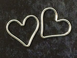 Choose Quantity - Sterling Silver Heart Charm 15.5mm, Link Connector, 19 Gauge pendant, Choose Quantity - SF1081