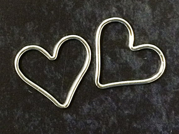 Choose Quantity - Sterling Silver Heart Charm 15.5mm, Link Connector, 19 Gauge pendant, Choose Quantity - SF1081 - BeadPrism