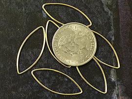 2 Pc 14K Gold Filled Marquise Charm 29mm Pendant Connectors Links Findings, 29mm x 12mm - GF1082 - BeadPrism