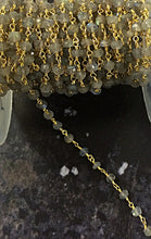 Load image into Gallery viewer, 40% OFF 3 Feet Labodorite 3mm Faceted Gold Plated Wire Wrapped Chain -1Foot -CHGS12-LB - BeadPrism