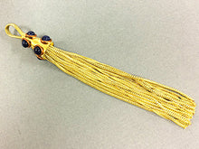 Load image into Gallery viewer, Gold Tassel Pendant with Real Lapis Blue Gemstones 6 inch Gemstone Tassels, Choose quantity - HP107L - BeadPrism