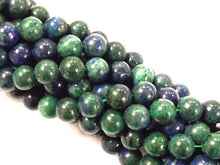 Load image into Gallery viewer, 25% OFF 10mm Azurite Green Blue Gemstone Round Beads Full 15.5 Inch Strand 39 Beads -SAZ101 - BeadPrism