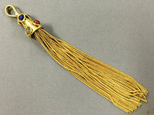 Load image into Gallery viewer, Gold Tassel Pendant Large 5.5" Real Multi Color 7 Gemstones Tassels, Choose Quantity - HP107Multi - BeadPrism