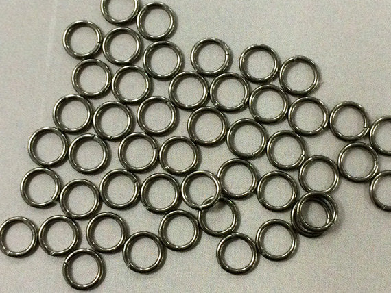 25 Pc 6mm Dark Oxidized Jump Rings 18 Gauge Sterling Silver Open Jumpring for Pave Diamond - SJRO6DR - BeadPrism