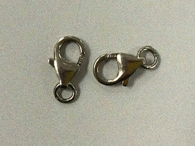 2 Pc 12mm Dark Oxidized 925 Sterling Silver Lobster Clasp, Findings for pave Diamond - SF129DR - BeadPrism