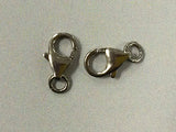 2 Pc 12mm Dark Oxidized 925 Sterling Silver Lobster Clasp, Findings for pave Diamond - SF129DR