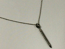 Load image into Gallery viewer, Diamond Pave Spike Pendant 27mm, 1" Real Diamond Pave Necklace Sterling Silver choose Option - DIA23 - BeadPrism