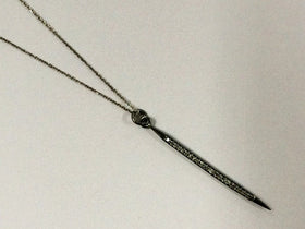 Real Diamond Pave Spike Pendant, 40mm x 1.8mm,  Choose Option - DIA24 - BeadPrism
