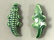 Load image into Gallery viewer, 20 Pc Large Glazed Alligator Beads, Ceramic Beads 2.6mm Large Hole, 37x15mm Peruvian Beads - PC09-20 - BeadPrism