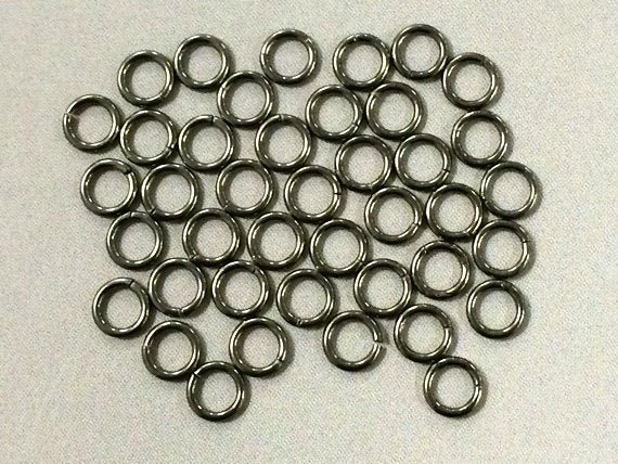 25Pcs Open Jump Rings Dark Oxidized 20.5 Gauge Sterling Silver great for Pave Diamond -SF1602 - BeadPrism
