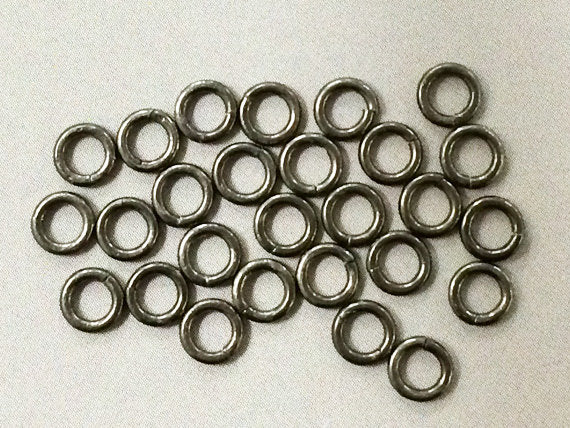 25 Pc 4mm Oxidized Jump Rings 20.5 Gauge, Sterling Silver Open Jumpring for Pave Diamond - SF1603 - BeadPrism