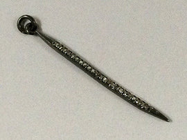 Real Diamond Pave Spike Pendant, 40mm x 1.8mm,  Choose Option - DIA24 - BeadPrism