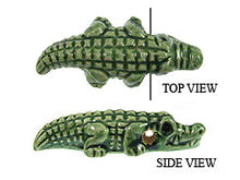 Load image into Gallery viewer, 20 Pc Large Glazed Alligator Beads, Ceramic Beads 2.6mm Large Hole, 37x15mm Peruvian Beads - PC09-20 - BeadPrism