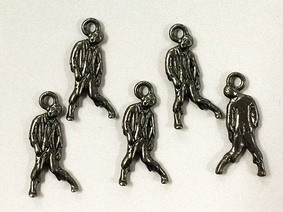 Zombie Charm GunMetal Finish, TierraCast Pewter, 26x13mm, Choose Quantity - P2382BK - BeadPrism