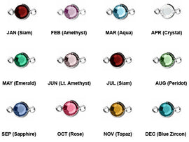 10 Swarovski Crystal Birthstone Links Sterling Silver Plated connectors Choose color - CLK6S-XXXX10 - BeadPrism
