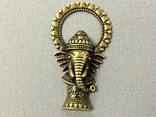 Load image into Gallery viewer, Ganesh Pendant Antique Brass, 2" Bronze Alloy 50 x 27mm, Hindu Deity pendant, Elephant God - PBF382 - BeadPrism