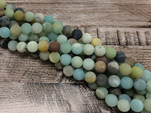 Load image into Gallery viewer, 6mm Matte Amazonite Gemstone Round Beads Full 16" Strand Ocean Blue Gemstones 60+ beads - SAMZ105 - BeadPrism