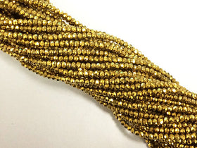 3mm Rondells Antique Gold Chinese Crystal, Large 16" 200 Beads 2.7 x 2mm Choose Quantity - DC100-AG - BeadPrism