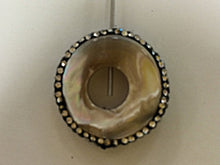 Load image into Gallery viewer, Mother of Pearl Druzy Connector Bead with Crystal Rhinestone 23mm Pave Focal Bead 0.9mm Hole -AP409 - BeadPrism