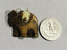 Load image into Gallery viewer, Elephant Pendant Tibetan Carved Bone with Brass Cap, Double Sided 1.22", 31mmx 30mm - AP422G - BeadPrism
