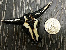 10 pcs Longhorn Bull Skull Pendant, Cattle Head Pendant, Western Boho Pendants, 2