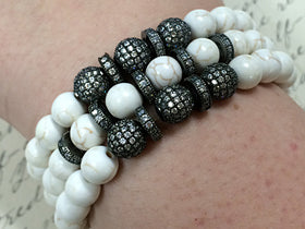 10mm Micro Pave Rondelle Wheel Spacers, crystal Cubic Zirconia Gun Metal, 0.8mm Hole - BMP10RDL-GM - BeadPrism