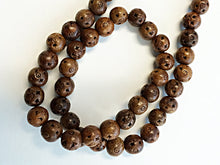 Load image into Gallery viewer, Hand Carved Date Wood 15 Beads, 10mm beads,  10mm beads for Meditation - WB11-H - BeadPrism