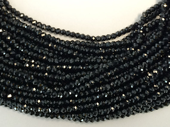 25% OFF 2.8mm Black Spinel Faceted  Beads Gemstone Beads Strand  - Full Strand  13.5 Inch- SBS102A - BeadPrism