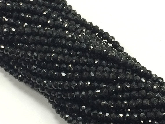 25% OFF 2.8mm Black Spinel Faceted  Beads Gemstone Beads Strand  - Full Strand  13.5 Inch- SBS102A - BeadPrism