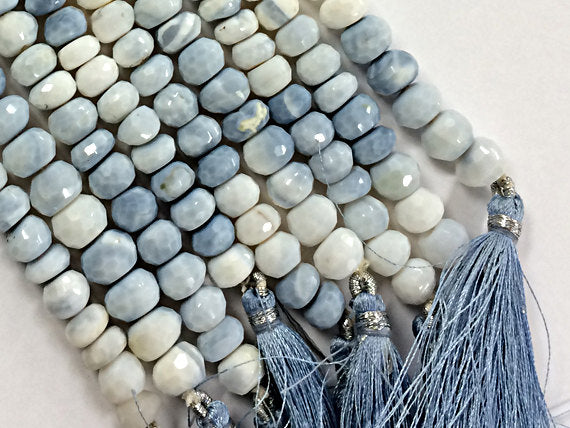 25%OFF 8/9mm Blue Faceted Rondelles 9" Strand 32 Blue gemstone beads strand Jaipur Cut-SOP103 - BeadPrism