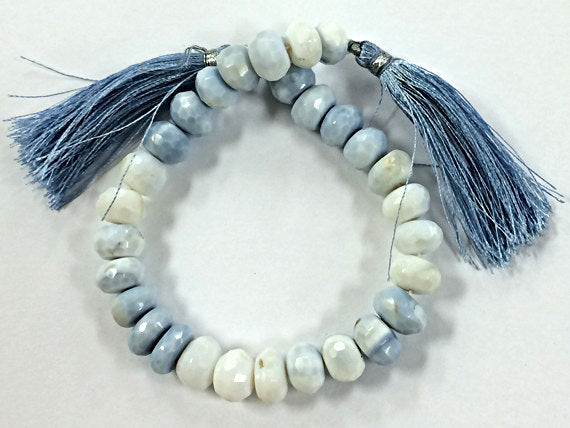 25%OFF 8/9mm Blue Faceted Rondelles 9" Strand 32 Blue gemstone beads strand Jaipur Cut-SOP103 - BeadPrism