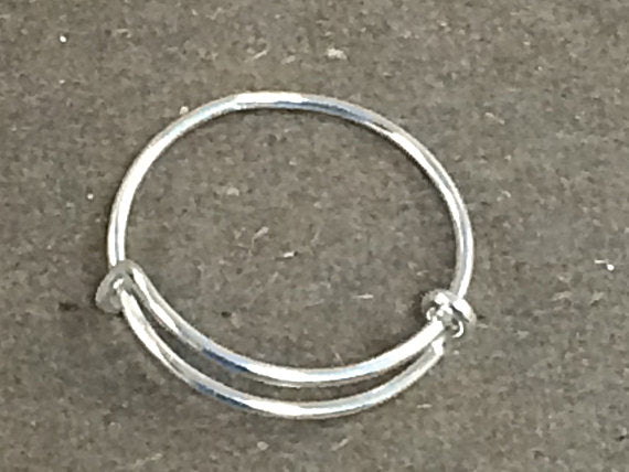 Expandable Wire Ring Adjustable .925 Sterling Silver 18 gauge 2.4" Swarovski Birthstone Charm - SRF2 - BeadPrism