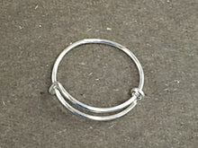 Load image into Gallery viewer, Expandable Wire Ring Adjustable .925 Sterling Silver 18 gauge 2.4" Swarovski Birthstone Charm - SRF2 - BeadPrism