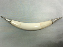 Load image into Gallery viewer, Hand Made Whitish Bone Tusk Pendant with 2 sideway loops, 5.5"- TP152-WS - BeadPrism