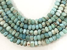 Load image into Gallery viewer, 6.5-7.5mm Natural Larimar Faceted Rondelle Gemstones 8" strand 40+ Beads/Strand Jaipur Cut - SLAR105 - BeadPrism