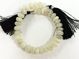 11-12mm Natural Moonstone Faceted Rondelles Gemstone Beads 8
