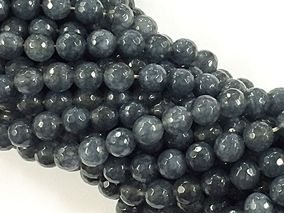 25% OFF 10mm Jade Faceted Round Urban Grey Gemstone Beads 14.5" Strand 38 Beads - SJA194A - BeadPrism