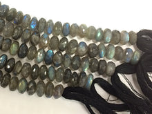 Load image into Gallery viewer, 10-11mm Rondelle Faceted natural Labradorite Gemstone Beads, 9 Inch Strand, 40 beads - SLB114 - BeadPrism